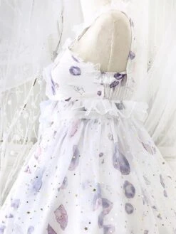 Sweet Lolita JSK Dress Aurelia Printed Bows White Lolita Jumper Skirts -AYA Cosplay Shop 201908271532105525515