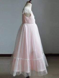 Flower Girl A Line Party Dress Flare Sleeve White Bridesmaid Dress -AYA Cosplay Shop 201909291346167692744