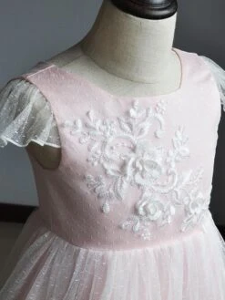 Flower Girl A Line Party Dress Flare Sleeve White Bridesmaid Dress -AYA Cosplay Shop 201909291346178126773