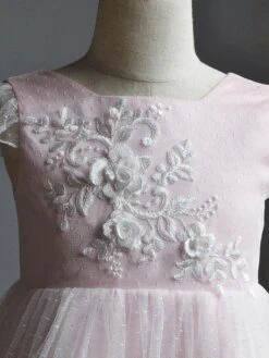 Flower Girl A Line Party Dress Flare Sleeve White Bridesmaid Dress -AYA Cosplay Shop 201909291346181823453