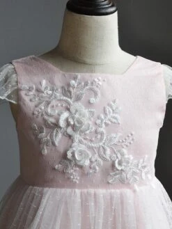 Flower Girl A Line Party Dress Flare Sleeve White Bridesmaid Dress -AYA Cosplay Shop 201909291346185413966