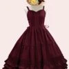Sweet Lolita JSK Dress Lace Up Ruffle Cotton Lolita Jumper Skirts -AYA Cosplay Shop 201909301306557387552