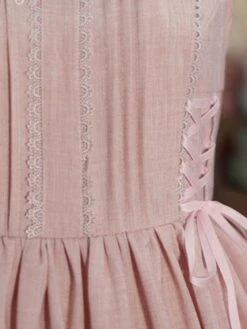 Sweet Lolita JSK Dress Lace Up Ruffle Cotton Lolita Jumper Skirts -AYA Cosplay Shop 201909301306563336499