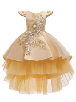Kids Dress Princess Party Bows Jewel Neck Sleeveless 5 Colors Flower Girl Dress -AYA Cosplay Shop 201910221533553362882