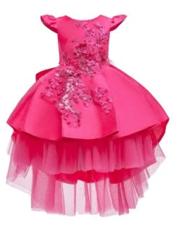 Kids Dress Princess Party Bows Jewel Neck Sleeveless 5 Colors Flower Girl Dress -AYA Cosplay Shop 201910221533556754511