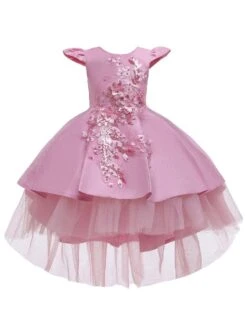Kids Dress Princess Party Bows Jewel Neck Sleeveless 5 Colors Flower Girl Dress -AYA Cosplay Shop 201910221533563218946