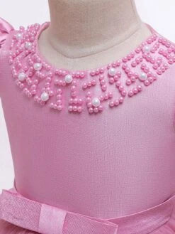 Kids Dress Princess Tulle Jewel Neck Knee Length Short Sleeves Formal Kids Pageant Flower Girl Dress -AYA Cosplay Shop 201910221534053579189