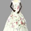 Apricot Retro Costumes Women Floral Print Marie Antoinette Costume Sateen Dress Vintage 18th Century Costume -AYA Cosplay Shop 201912051457518917078