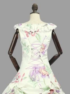 Apricot Retro Costumes Women Floral Print Marie Antoinette Costume Sateen Dress Vintage 18th Century Costume -AYA Cosplay Shop 201912051457530552151