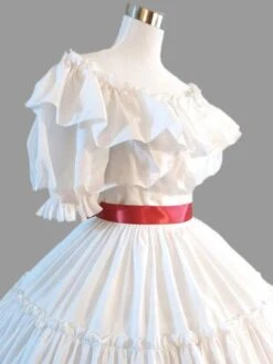 White Retro Costumes Ruffle Women's Marie Antoinette Gown Short Sleeves Round Neckline Vintage Set Party Prom Dress 9 White Retro Costumes Ruffle Women's Marie Antoinette Gown Short Sleeves Round Neckline Vintage Set Party Prom Dress -AYA Cosplay Shop 201912061304163872959