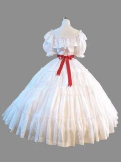 White Retro Costumes Ruffle Women's Marie Antoinette Gown Short Sleeves Round Neckline Vintage Set Party Prom Dress 11 White Retro Costumes Ruffle Women's Marie Antoinette Gown Short Sleeves Round Neckline Vintage Set Party Prom Dress -AYA Cosplay Shop 201912061304169685421