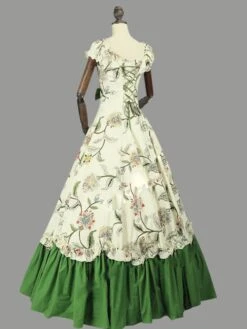 Victorian Dress Costume Women's Rococo Sateen Marie Antoinette Costume Floral Print Short Sleeves Ball Gown Victorian Era Clothing Vintage Clothing Costume Halloween -AYA Cosplay Shop 201912061756303173816