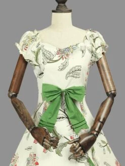 Victorian Dress Costume Women's Rococo Sateen Marie Antoinette Costume Floral Print Short Sleeves Ball Gown Victorian Era Clothing Vintage Clothing Costume Halloween -AYA Cosplay Shop 201912061756306202041