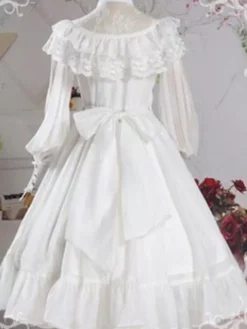 Sweet Lolita OP Dress Black Ruffles Lolita One Piece Dresses -AYA Cosplay Shop 201912251600549072021