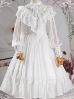 Sweet Lolita OP Dress Black Ruffles Lolita One Piece Dresses -AYA Cosplay Shop 201912251600552067373