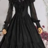 Sweet Lolita OP Dress Black Ruffles Lolita One Piece Dresses -AYA Cosplay Shop 201912251600554947439