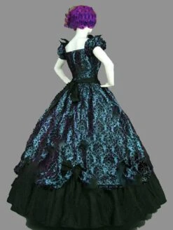Victorian Dress Costumes Prom Dress Blue Marie Antoinette Short Sleeves Ball Gown Victorian Era Style Set Masquerade Vintage Dress -AYA Cosplay Shop 202001161646396633388
