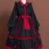 Classic Lolita OP Dress Bow Ruffles Two Tone Lolita One Piece Dresses -AYA Cosplay Shop 202001171442195233608