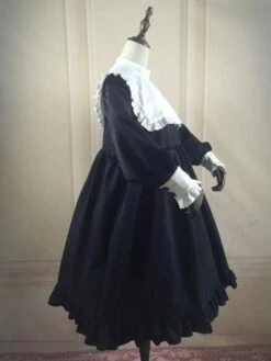 Classic Lolita OP Dress Color Block Frill Lolita One Piece Dresses -AYA Cosplay Shop 202001171442250707521