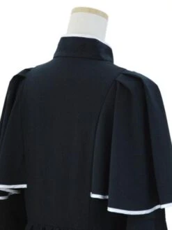 Gothic Lolita OP Dress Caped Ruflfe Black Long Sleeves Lolita One Piece Dresses -AYA Cosplay Shop 202001201731311108237