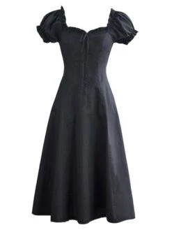 Classic Lolita OP Dress Puff Sleeve Lace Up Ruffles Lolita One Piece Dresses -AYA Cosplay Shop 202001201731354075002