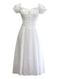 Classic Lolita OP Dress Puff Sleeve Lace Up Ruffles Lolita One Piece Dresses