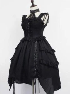 Gothic Lolita JSK Dress Lace Frill Lolita Jumper Skirts -AYA Cosplay Shop 202002041528071559906
