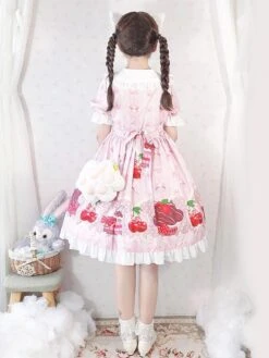 Sweet Lolita OP Dress Strawberry Cake Ruffles Lolita One Piece Dresses -AYA Cosplay Shop 202003131603121907289
