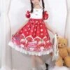 Sweet Lolita OP Dress Strawberry Cake Ruffles Lolita One Piece Dresses -AYA Cosplay Shop 202003131603125224774