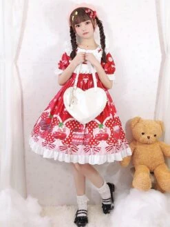 Sweet Lolita OP Dress Strawberry Cake Ruffles Lolita One Piece Dresses -AYA Cosplay Shop 202003131603132647885