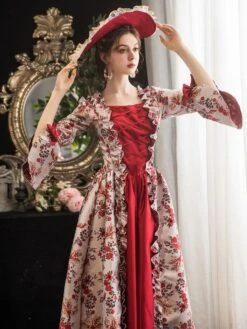 Victorian Dress Costumes Prom Dress Red Retro Costumes Ruffle Bow Floral Print Dress Marie Antoinette Victorian Era Clothing Masquerade Ball Gown 15 Victorian Dress Costumes Prom Dress Red Retro Costumes Ruffle Bow Floral Print Dress Marie Antoinette Victorian Era Clothing Masquerade Ball Gown -AYA Cosplay Shop 202003171626331651851