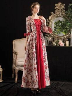 Victorian Dress Costumes Prom Dress Red Retro Costumes Ruffle Bow Floral Print Dress Marie Antoinette Victorian Era Clothing Masquerade Ball Gown 12 Victorian Dress Costumes Prom Dress Red Retro Costumes Ruffle Bow Floral Print Dress Marie Antoinette Victorian Era Clothing Masquerade Ball Gown -AYA Cosplay Shop 202003171626338902625