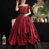 Victorian Dress Costumes Prom Dress Red Trumpet Short Sleeves Bow Ball Gown Dress Victorian Era Clothing Marie Antoinette Costume Halloween -AYA Cosplay Shop 202003171626354714357