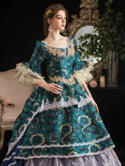 Victorian Dress Costumes Prom Dress Rococo Retro Costumes Women's Lace Ruffle Jacquard Marie Antoinette Costume Masquerade Ball Gown -AYA Cosplay Shop 202003171626397839652