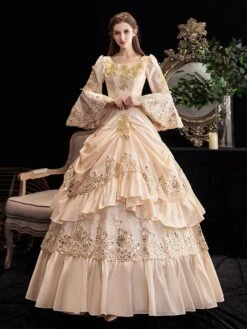 Victorian Dress Costumes Prom Dress Retro Ruffle Flare Half Sleeves Dress Marie Antoinette Victorian Era Clothing Vintage Dress -AYA Cosplay Shop 202003171626526763849