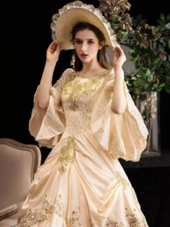 Victorian Dress Costumes Prom Dress Retro Ruffle Flare Half Sleeves Dress Marie Antoinette Victorian Era Clothing Vintage Dress -AYA Cosplay Shop 202003171626544318834