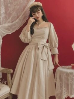Classic Lolita OP Dress Puff Sleeves Lolita Vintage One Piece Swing Dresses