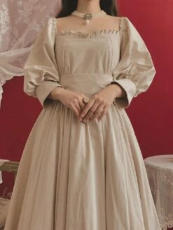 Classic Lolita OP Dress Puff Sleeves Lolita Vintage One Piece Swing Dresses -AYA Cosplay Shop 202005261142061372058