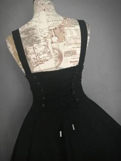 JSK Gothic Lolita JSK Dress Black Lace Up Lolita Jumper Skirt -AYA Cosplay Shop 202005281408431898556