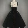 JSK Gothic Lolita JSK Dress Black Lace Up Lolita Jumper Skirt -AYA Cosplay Shop 20200528140844497835