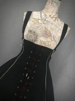 JSK Gothic Lolita JSK Dress Black Lace Up Lolita Jumper Skirt -AYA Cosplay Shop 202005281408448379965