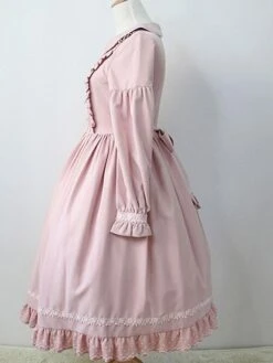 Sweet Lolita OP Dress Ruffles Long Sleeves Lolita One Piece Dresses -AYA Cosplay Shop 202005281625537619974