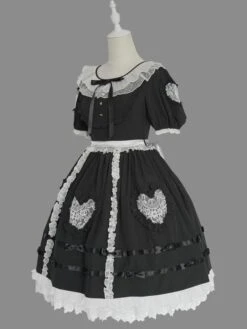 Sweet Lolita OP Dress Ruffles Short Sleeves Lolita One Piece Dresses -AYA Cosplay Shop 202005291530514418101
