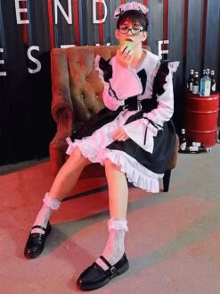 Cross Dresser Lolita OP Dress Long Sleeves Lolita Dresses Outfit -AYA Cosplay Shop 202006241315231878518