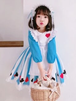 Alice In Wonderland Girl Dress Kids Lolita Dress And Headwear -AYA Cosplay Shop 202008081402136061293