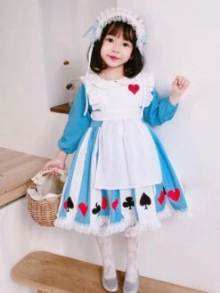 Alice In Wonderland Girl Dress Kids Lolita Dress And Headwear