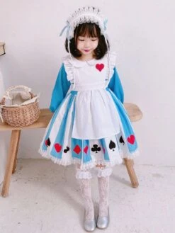 Alice In Wonderland Girl Dress Kids Lolita Dress And Headwear -AYA Cosplay Shop 202008081402150228201