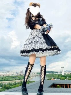 Idol Declaration Lolita JSK Dress Two Tone Plaid Lolita Jumper Skirts -AYA Cosplay Shop 202008181659582207799