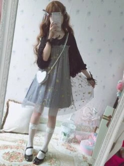 Sweet Lolita OP Dress Moon Star Embroidered One Piece Dresses -AYA Cosplay Shop 2020081817021036686