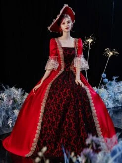 Prom Dress Victorian Dress Costumes Retro Ruffle Flare Half Sleeves Dress Vintage Dress Carnival -AYA Cosplay Shop 202009011614369646832